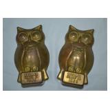 2pcs 1985 Mueller Brass Port Huron MI Owl Figures