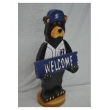 27" Detroit Tigers Wood Welcome Sign Bear