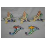 Lot Ceramic Duck Art Wall Pockets