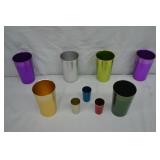6pc Bascal 1960s Colorful Aluminum Drinking Cups