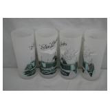4 Federal Glass 1950s Soo Locks Tumblers