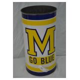 University of Michigan 20" Tall Metal Waste Basket