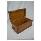 Antique Wood Stagecoach Style Strongbox Trunk