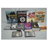 Lot Military & War History Books, DVDs, & VHSs