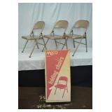 3pcs New Meco Metal Folding Chairs