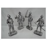 1970s 4pc Set 8" Medieval Knight Plastic Figures