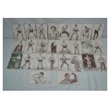 25pcs 1950s Wrestler 3.5" x 5.5" Exhibit Cards