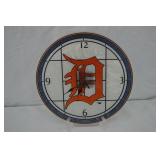 12" Det Tigers Glass Quartz Wall Clock
