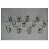 12pcs 1950s Hazel Atlas Wild Bird Glasses