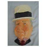 1970s 11" WC Fields Chalkware Wall Bust