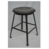 14" Dia x 20" Tall Metal Frame Vintage Shop Stool