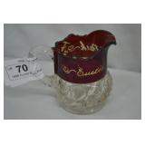 1898 Euclid Beach Park Ruby Flash Souvenir Creamer