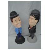 1970s Esco Chalkware Laurel & Hardy 17" Statues