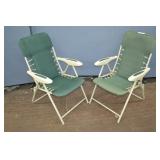2 Matching Padded Folding Patio Chairs