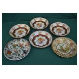 6pcs 1970s English Daher Deco Ware Tin Bowls