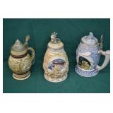3pcs Vintage Ceramarte Commemorative Beer Steins