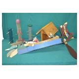 Lot Garden Whirlygigs, Birdhouse, Feeders & More