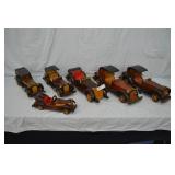 6pcs Various Wood Vintage Car Models