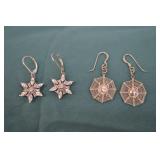 2 Pair Steling Silver Earrings Sets