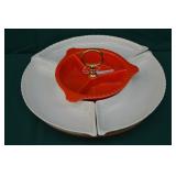 1950s California Pottery Lazy Susan Snack Tray