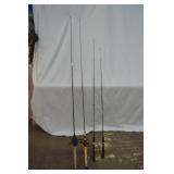 4pcs Various Fishing rods and 2 Reels