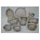 14pc 1940s Guardian Hammered Aluminum Service