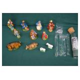 1960s Italian Mache Composition 11pc Nativity Set