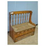 1970s Farmhouse Spindle Back Deacon's Bench