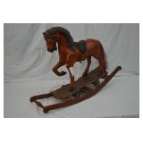 1930s Brown Wood Rocking & Rolling Hobby Horse