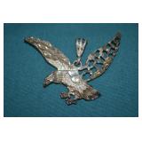 Sterling Silver Diamond Cut Eagle Pendant