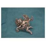 Judith Jack Sterling Silver & Marcasite Cherub Pin
