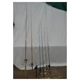 6 Various Fishing Rods With Reels