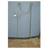 36' Wrought Iron Shepard Hook & Trident Stakes