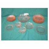 21pcs MacBeth-Evans Pink Dogwood Depression Glass