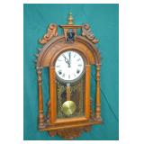 24' Late 19 Century Victorian Key Wind Wall Clock