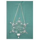 13' Beveled Glass Snowflake Window Dangler New