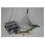 Tackle Box w/ Contents, Net, Gun Locks, and More