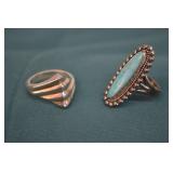 2pcs Vintage Sterling Silver Rings