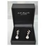 RH Macy Sterling Silver & CZ Teardrop Stone Earrin