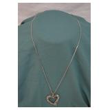 Jezlaine Sterling Filigree Heart Pendant & Chain
