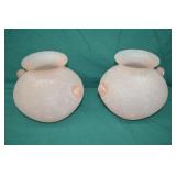 2 Vintage Murano Scavo Style Satin Glass Vases