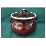 1960s Hull Pottery Brown Drip Glaze 2qt Bean Pot