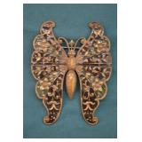 Antique Cloinsionne Filigree Butterfly Brooch Pin
