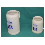 2 Hofbrauhaus Muchen Germany HB Beer Mugs