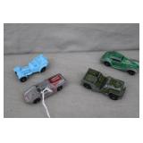 4pcs 1960s Tootsie Toy USA Mini Die-Cast Vehicles
