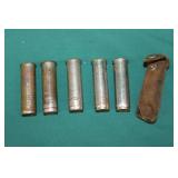 5pc Antique Shrader Universal Tire Pressure Gauges