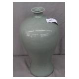 17"  Chinese Celadon Style Crackle Glaze Vase