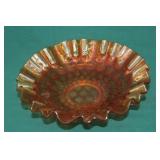 9" Fenton Marigold Coin Dot Carnival Glass Bowl