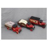3pcs Ertl Budweiser Anheuser Bush Die-Cast Banks