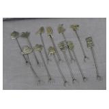 12pcs Antique Mexican Silver Hors D